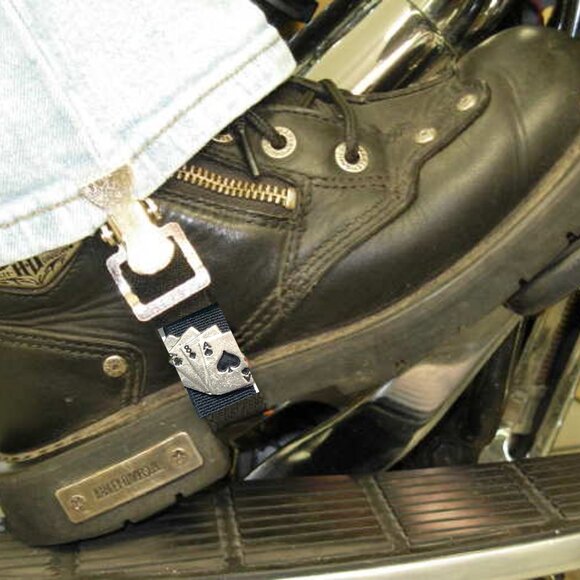 Tennessee Leather Unisex Ace of Cards Motorcycle Riding Pant Alligator Clips 💸 - Picture 3 of 3